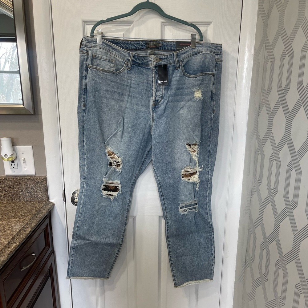 Torrid High-Rise Straight With Gold Sequins Size 20 Reg